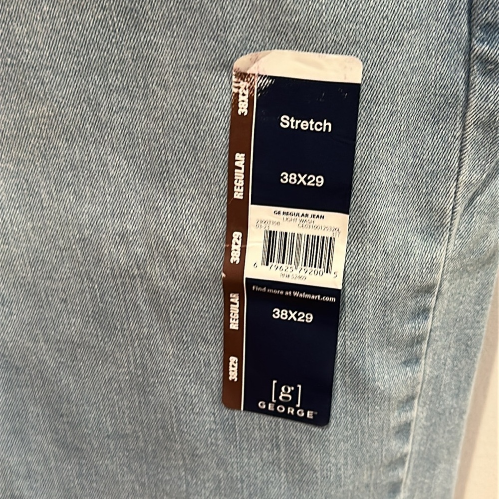 NOT FOR SALE George Stretch Denim Jeans Light Blue Size 38x29 - Picture 4 of 7